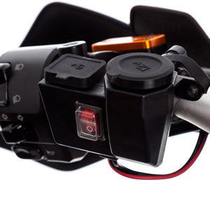 Motorcycle Handlebar Charger Mount 12V + Dual USB Charger - Ultimateaddons